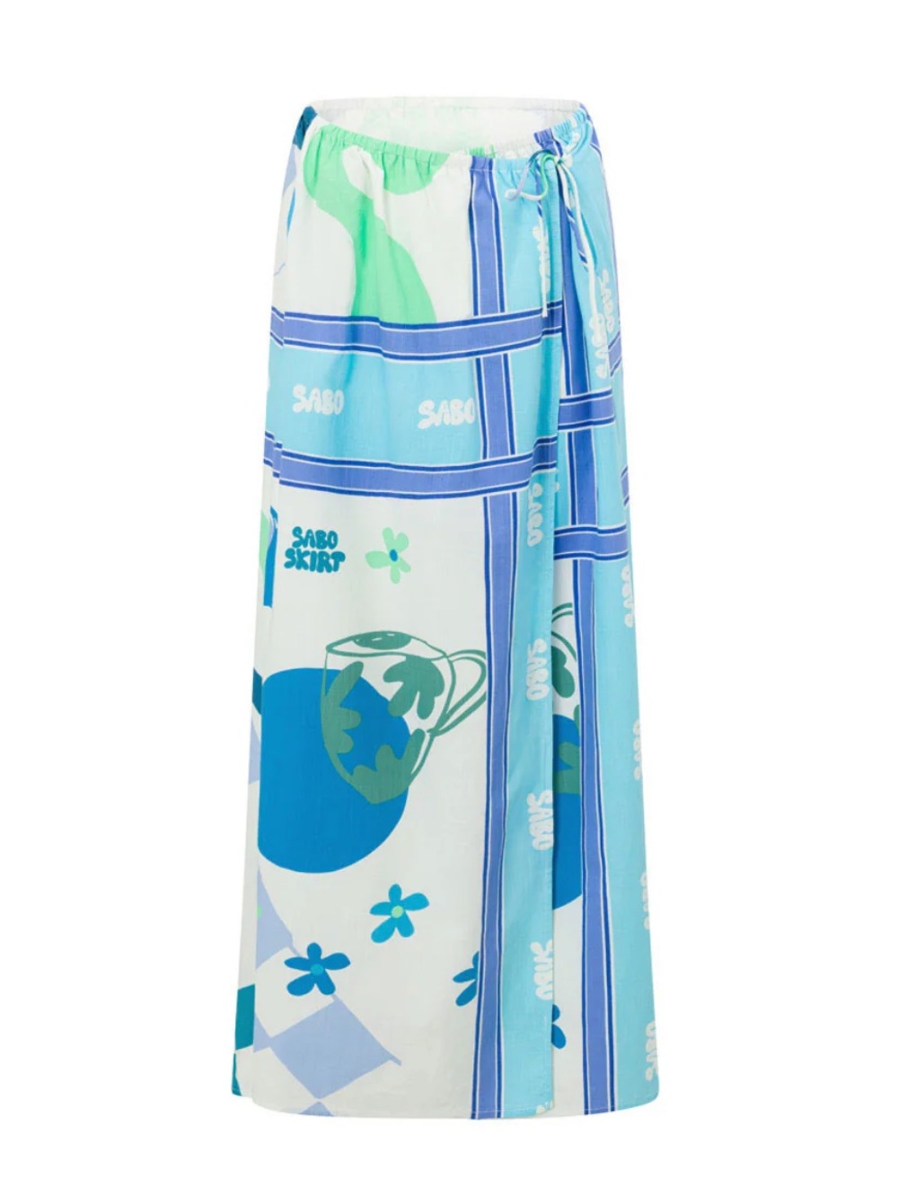 Sabo Naya Wrap Skirt - Scarf Azure